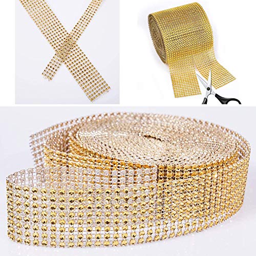 8 Row 10 Yards Diamond Ribbon Acrylic Rhinestone Ribbon Decorative Ribbon for Bling Bride Bouquet, Frame, Vases, Wedding - Image 3