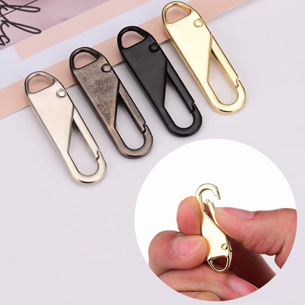 Jorex Mart Detachable Zipper Puller Set U-Shaped Ring Resin Zip Head Puller Pin Buckle Waistbands Elastic Belt DIY Sewing, Smooth and Durable (10pcs) 4