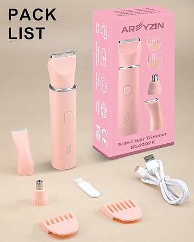 Miniatura 7 de Recortadora de bikini para mujer, recortadora de pelo púbico, afeitadora eléctrica para depilación de brazos púbicos, piernas, con cabezal