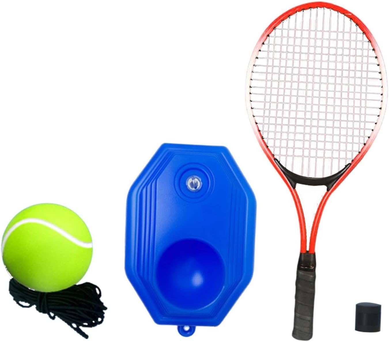 Solo Tennis Trainer Self Practice,Portable with String Ball Tennis Training Equipment Solo Tennis Training Tool for Beginners, Red Racket, for Adults