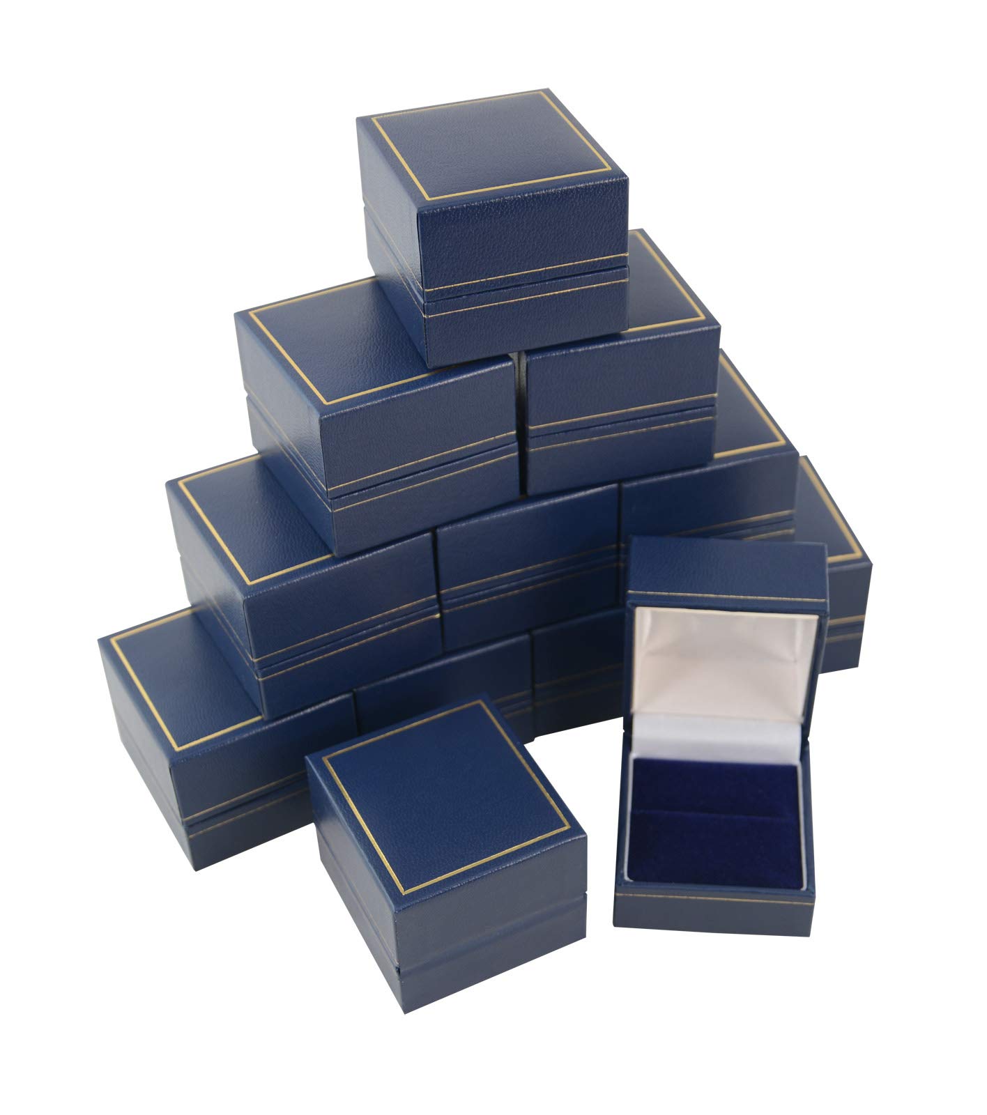 Box Displays Blue Leatherette Ring Boxes Jewellery Gift Box Packaging Gold Engagement Rings Present Wholesale Holder Storage (24)