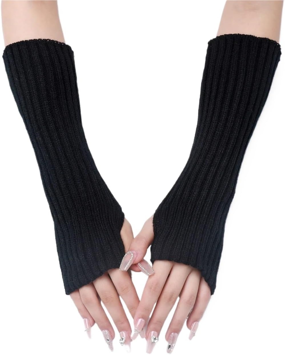 Long Fingerless Gloves 6Pairs Sleeves Autumn Winter Hand Long Gloves Arm Warmers Men Women