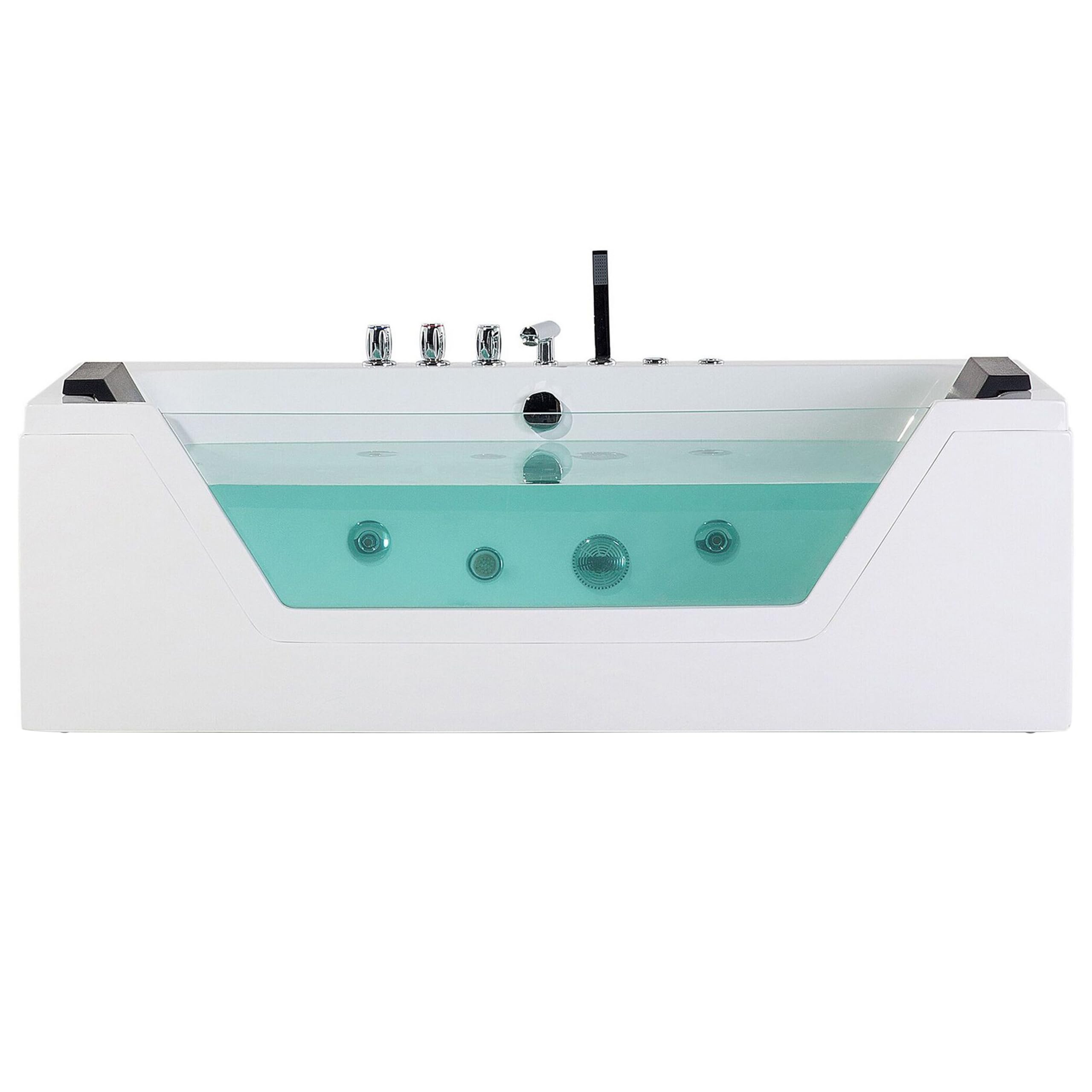 Bañera de hidromasaje blanco plata con LED de acrílico sanitario y vidrio individual 174 x 79 cm Samana