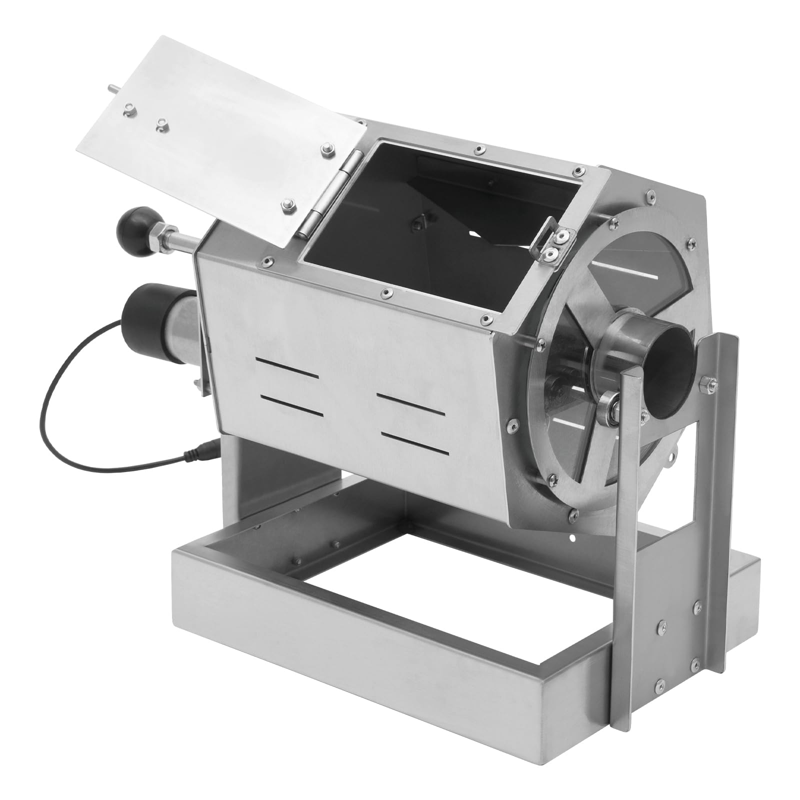 FIPINIXK Coffee Bean Roaster Commercial Coffee Roaster Machine for Home Use with 25-Watt DC Geared Motor -58°F~572°F Temperature Measurement, Silver