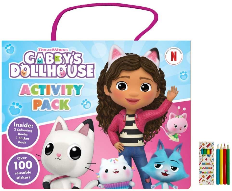 Anila's Gabby's Dollhouse Activity Pack with Colouring Books, Sticker book