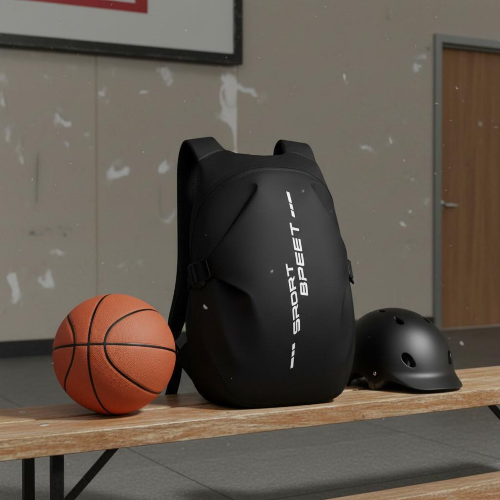 Qianly Zaino Casco Zaino Bici Zaino Sportivo Zaino Impermeabile con Capacità per Casco Protezione da Schizzi Nastro Riflettente per Visibilità Trasporto a