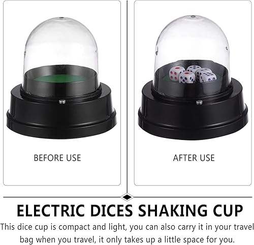 Miniatura 4 de STOBOK Juego de dados eléctricos automáticos, dados eléctricos con dados para sacudir, juego de dados de la suerte para fiestas, juegos, fiestas,