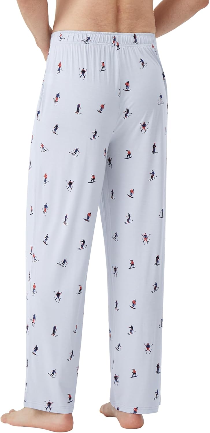 WiWi Viscose from Bamboo Mens Pajama Pants Soft Lounge Bottoms Sweatpants Sleep Pant Drawstring with Pockets S-XXL - Image 2