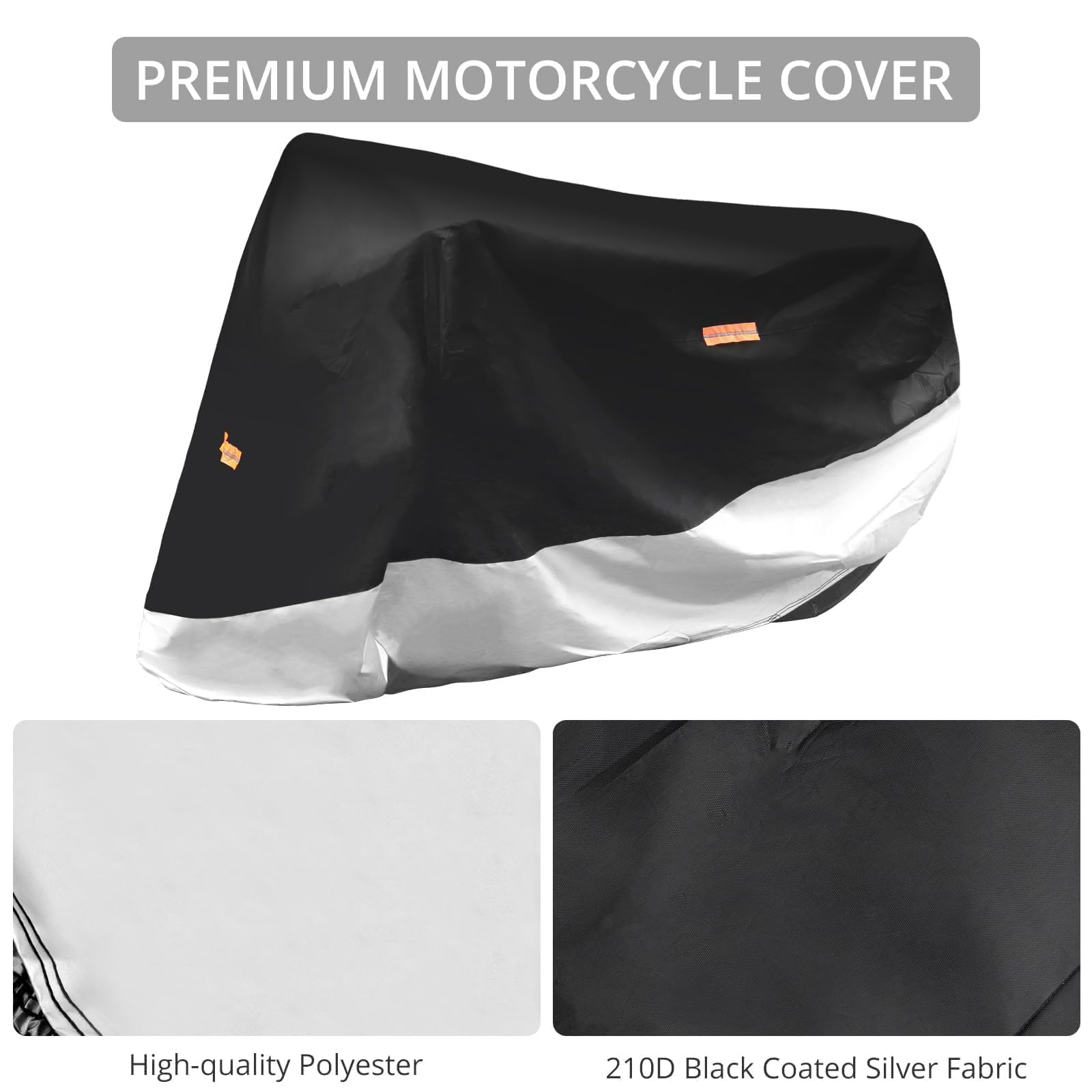 Justech Copertura per moto da esterni, in tessuto Oxford, protezione per interni, antipolvere, antivento, per esterni, scooter, ciclomotore, 245 x 105 x 125 cm
