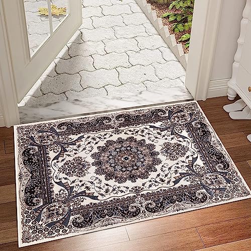 renoazul® Turkish Rugs Living Room Extra Large Mat - 280 x 380 cm - Beige - Rome Traditional Vintage Rug Floral Pattern Wide Area Rug Carpet