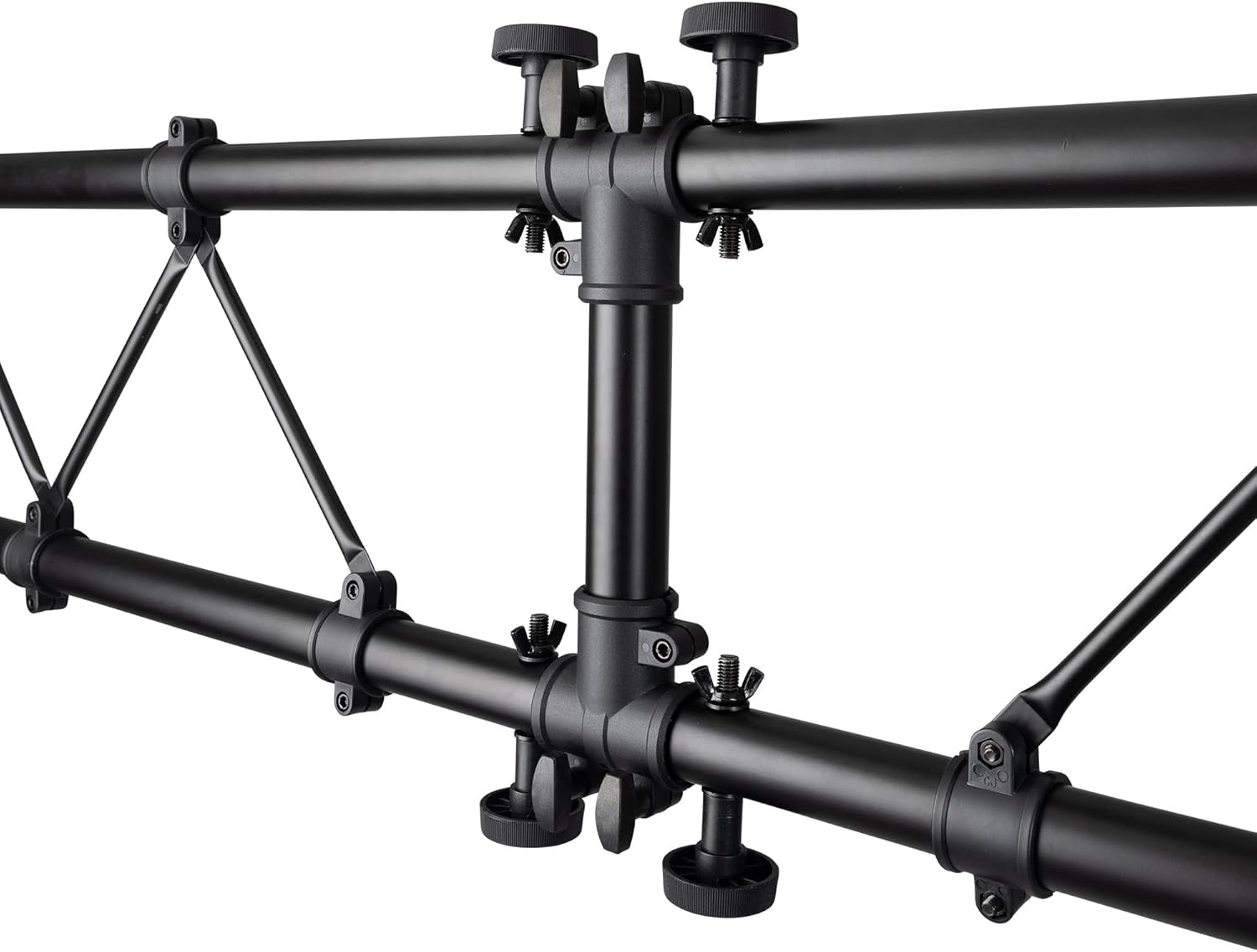 On-Stage LS7730 Lighting Stand with Truss (Folding, Portable PAR Can and LED Light Rig for Theaters, Auditoriums, Concert Halls, Clubs, and Venues, Adjustable Height, Rubber Feet, Metal, Black)