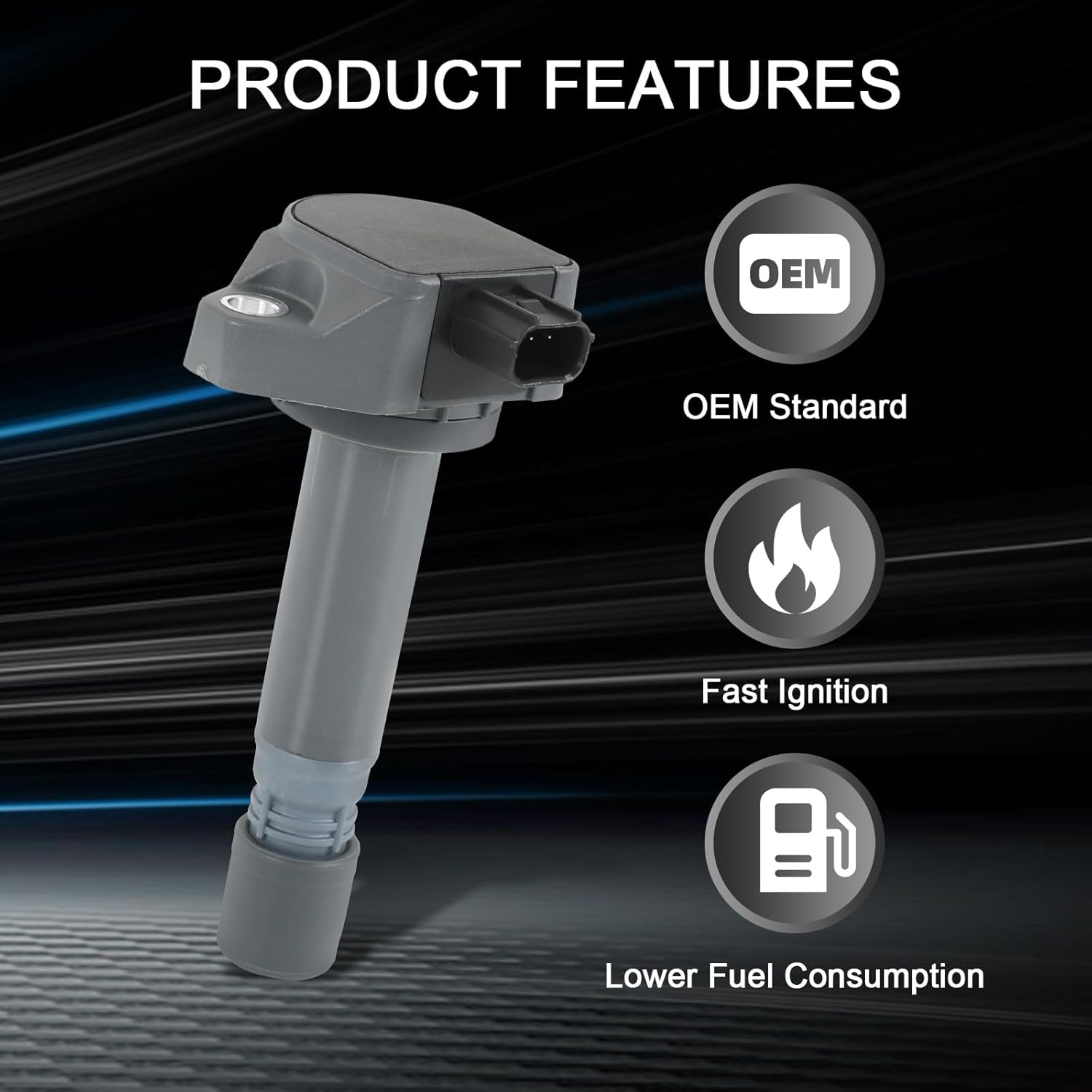 Set of 4 Ignition Coils Pack Compatible with Honda Civic L4 1.8L 2006-2011 Replaces# UF582 C1580 5C16371788393 RNAA01 IC662