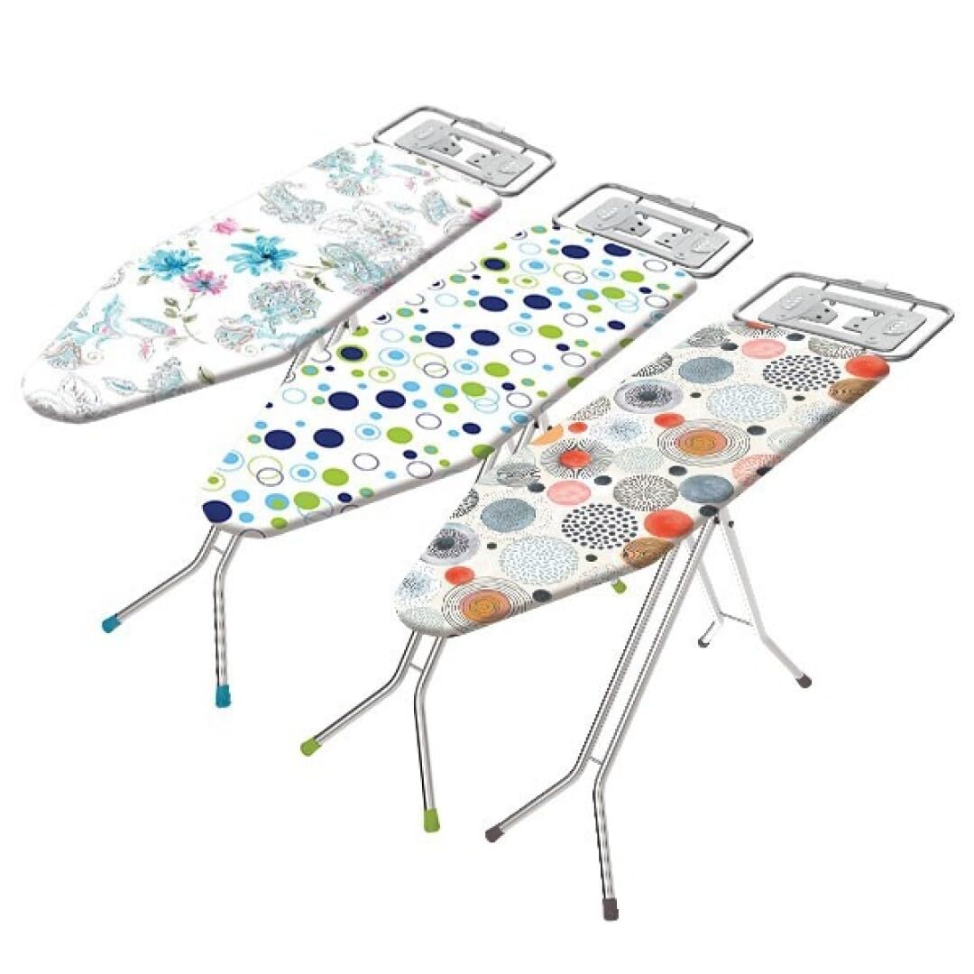 Tabla de Planchar Cok - Envio 24h - Muy Estable | Altura Regulable | Malla Metálica | Reposa-Planchas | Estructura Plateada | Medidas: 120 x 38 cm