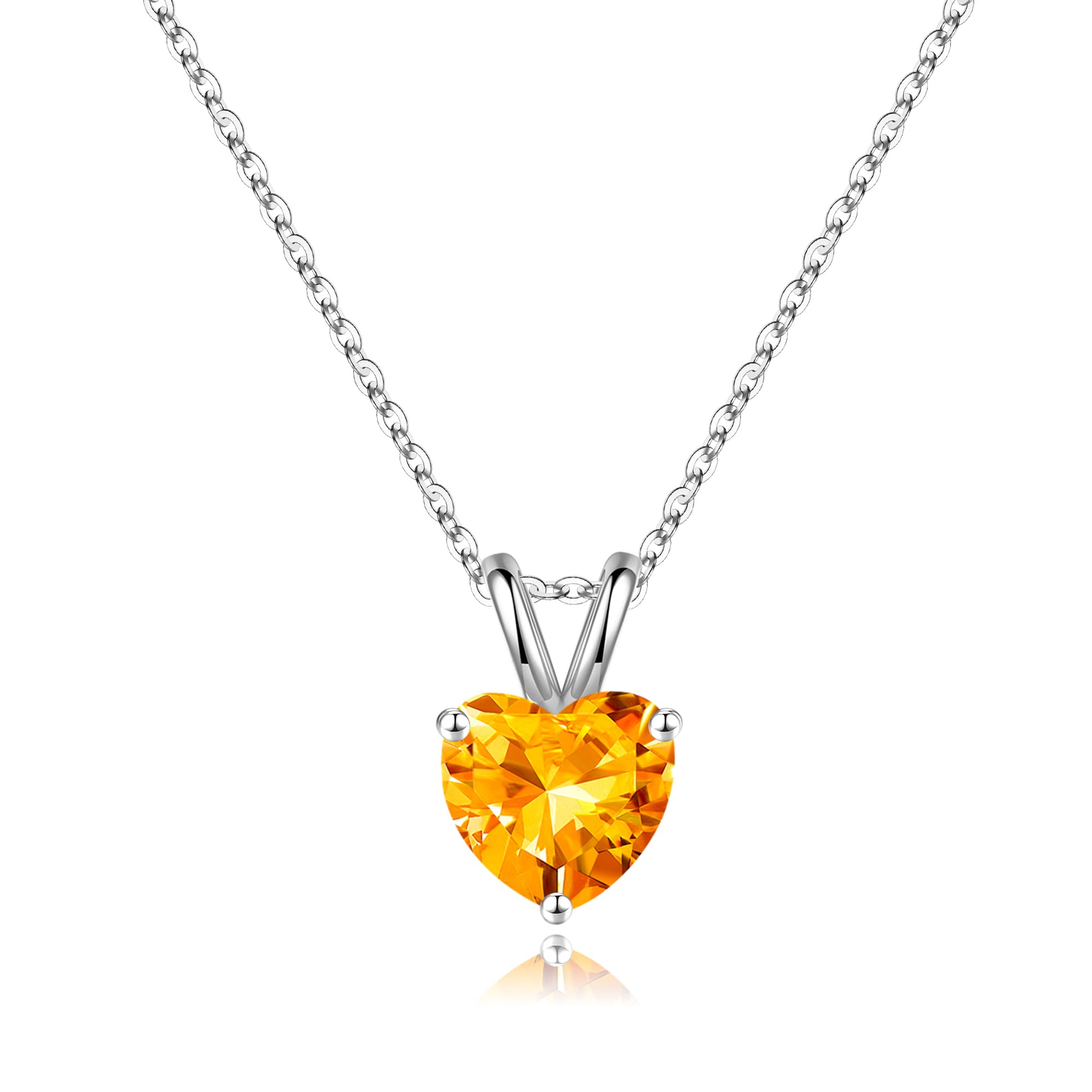 SMILEST Dainty Heart Birthstone Necklace