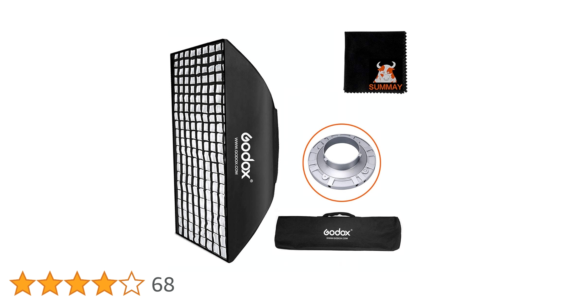 Godox ソフトボックス グリッド付き 黒 Amazon | GODOX 80x120cm グリッドソフトボックス ボーエンズ