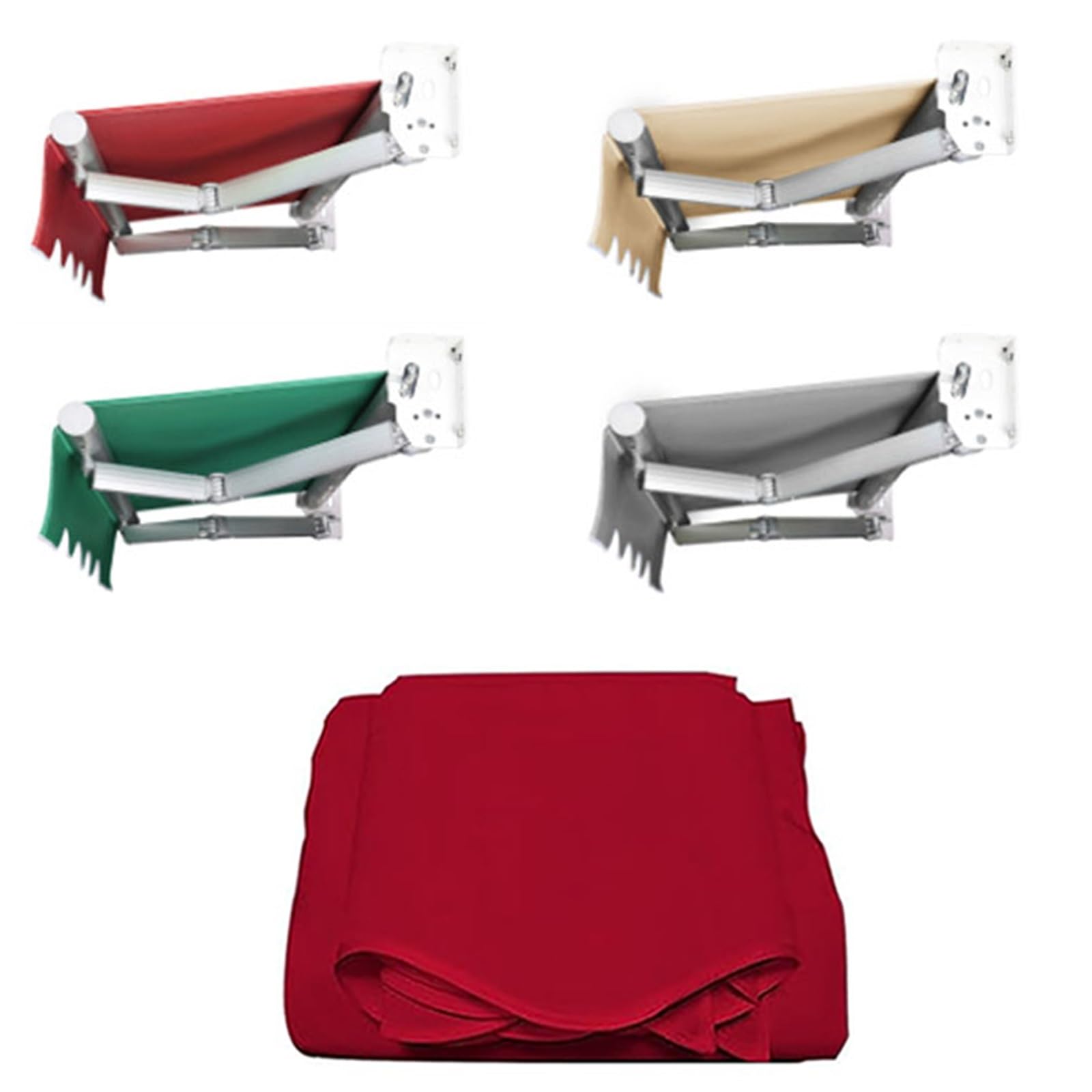 Toldo manual retráctil para patio, 2,5 x 2 m, color gris, tela de repuesto para jardín, fácil instalación, perfecto para terrazas y patios