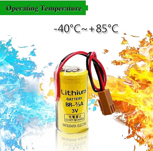 Miniatura 5 de 2pcs  Reemplazo para BR-23A A98L-0031-0006 3V 1600mAh PLC batería de litio con enchufe marrón