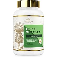 DR. Crown Milk Thistle Supplement for Liver Cleanse Detox & Repair | 80% Silymarin, with NAC(N-Acetyl Cysteine), Artichoke, Turmeric & Dandelion for Liver & Antioxidant Support - 120 Capsules