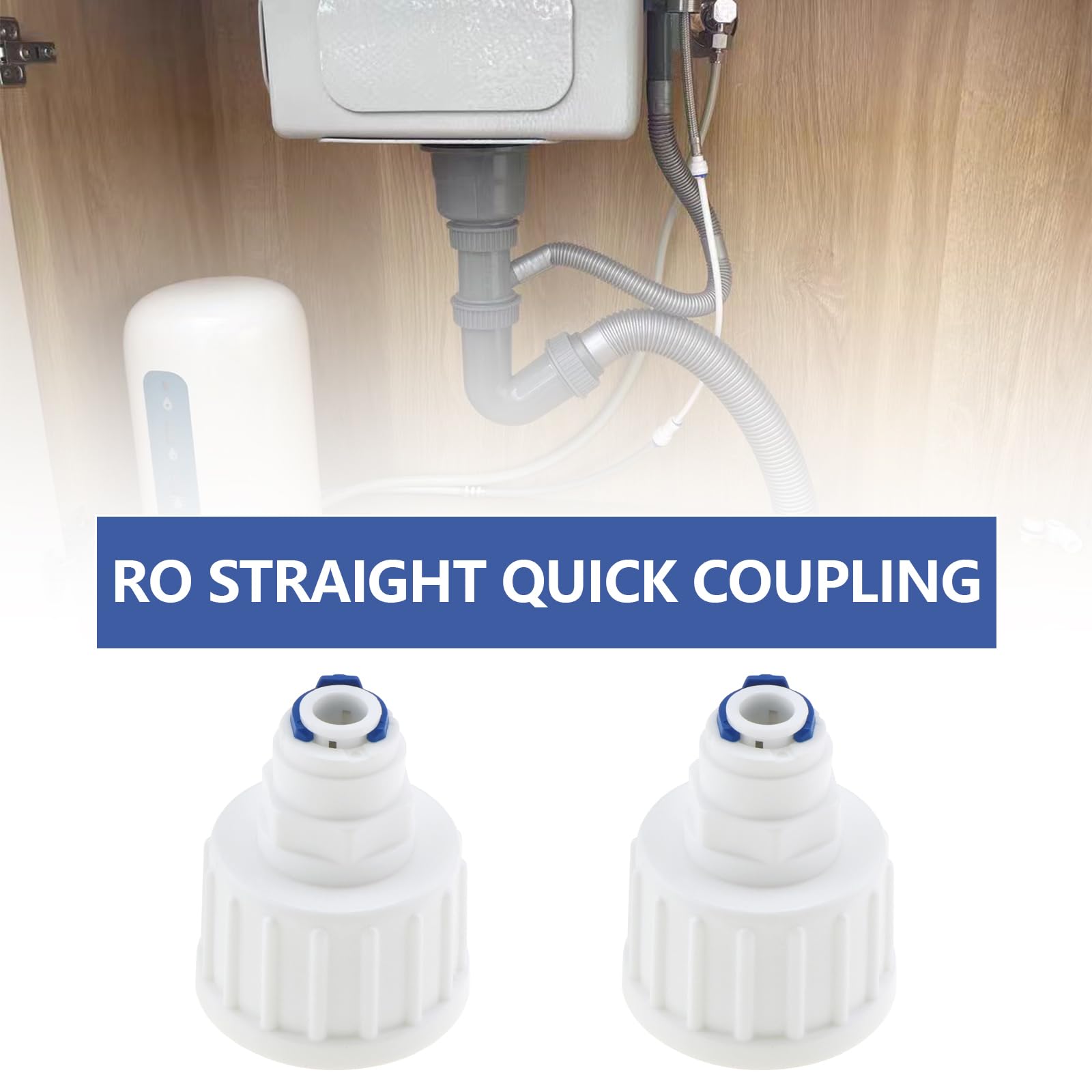 ECSiNG 2pcs 3/4inch BSP Female Thread to 1/4inch Tap Connector Pushfit Connector RO Straight Quick Connector for Garden Hose Reverse Osmosis RO Water System - Image 2
