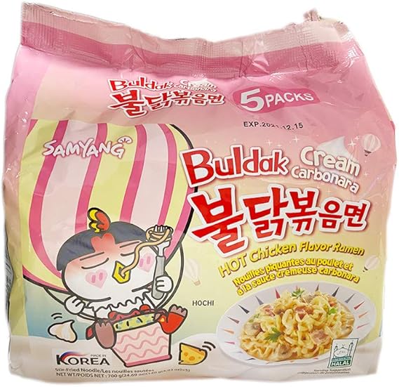 Samyang Buldak Cream Carbonara Hot Chicken Flavor Ramen Pack of 5 700g