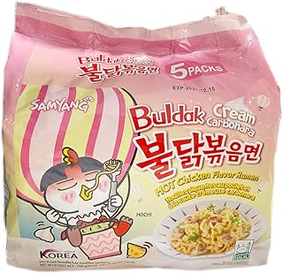 Samyang Buldak Cream Carbonara Hot Chicken Flavor Ramen Pack of 5 700g (140g x5)