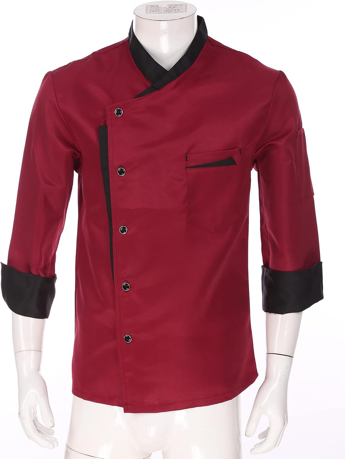 FEESHOW Professional Chef Jacket Men's Long Sleeve Chef Coat Restaurant Kitchen Cooking Uniform