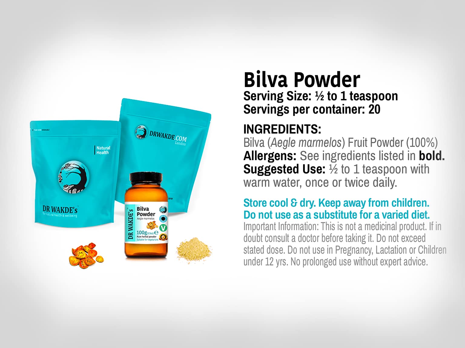 Bilva Fruit Powder (Bael fruit/Aegle Mermelos) -1kg (2.2lb)