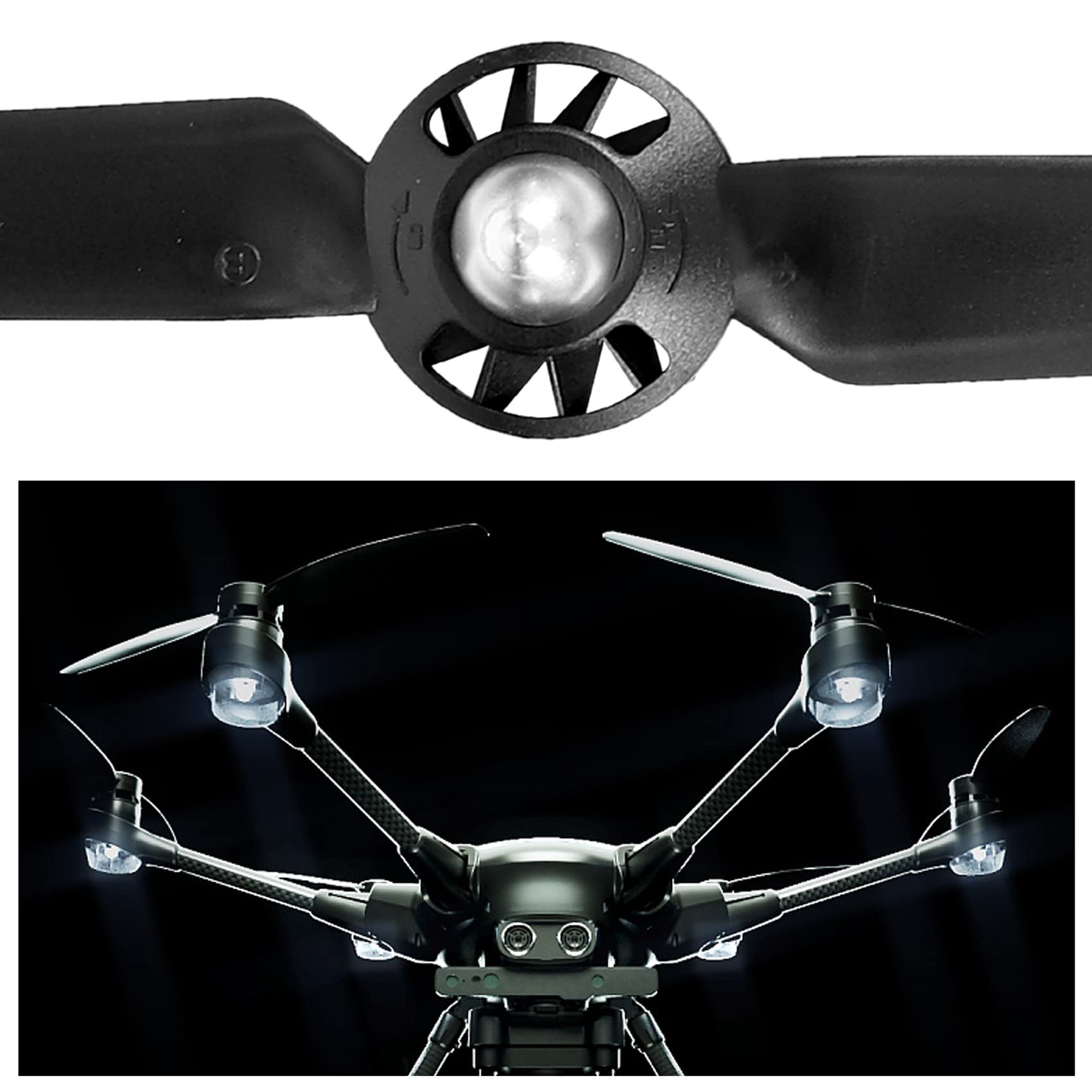 Eliche di ricambio per drone Yuneec Q500 Typhoon 4K, 8 pezzi, a sgancio rapido, autobloccanti, di ricambio (nero)