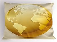 Vista 9 de Bolos decoraciones de fiesta funda de almohada por Ambesonne, bola roja con difusión Skittles vibrantes abstracta vibrante Arte, decorativo impreso