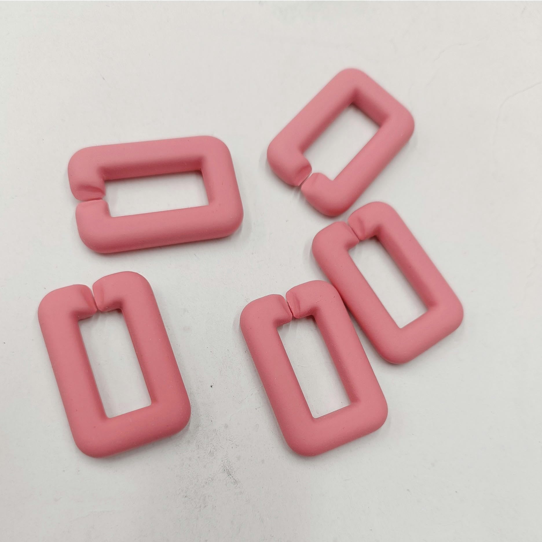 20 x 30 mm, 100 sztuk, różowe/żółte, masywne ogniwa akrylowe, akrylowe pierścienie łączące łańcuch, szybkozłączki do biżuterii