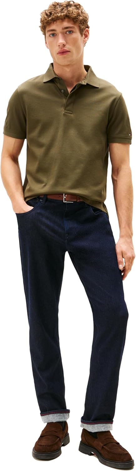 Tommy Hilfiger Mens Short Sleeve Casual Polo Shirts in Regular Fit with Hidden Placket Design - Image 3