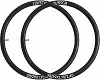 YunSCM set 2 camere de aer pentru bicicletă 29 inch, 45/62-622, valvă AV 32 mm, ranforsate, compatibile cu 29x1.75/1.95/2.10/2.25/2.35/2.40 4