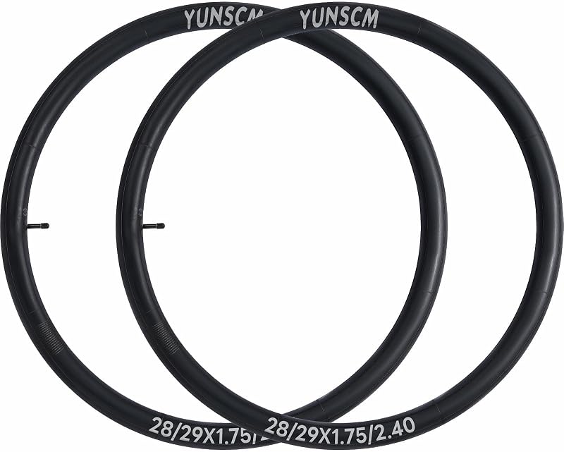 YunSCM set 2 camere de aer pentru bicicletă 29 inch, 45/62-622, valvă AV 32 mm, ranforsate, compatibile cu 29x1.75/1.95/2.10/2.25/2.35/2.40