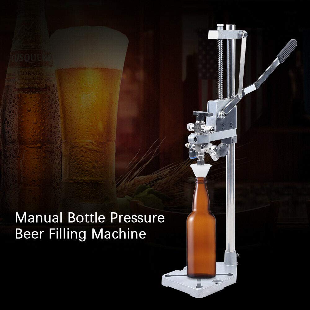 Bottle Filler, Counter Pressure Bottle Filler,Stainless Steel Beer/Wine Bottle Filler,Manual Liquid Filling Machine for Glass/Convoluted/Plastic/Wine Bottles