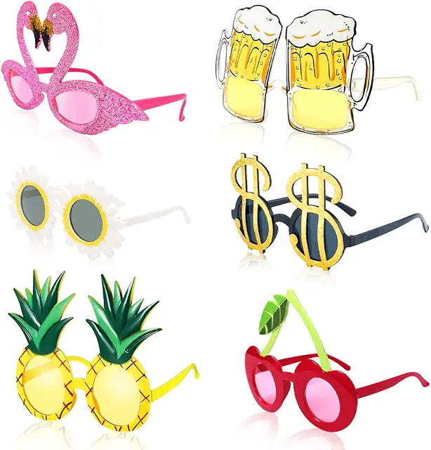 Aurasky Lustige Hawaiian Partybrille - Lysterapi Briller für Kinder und Erwachsene