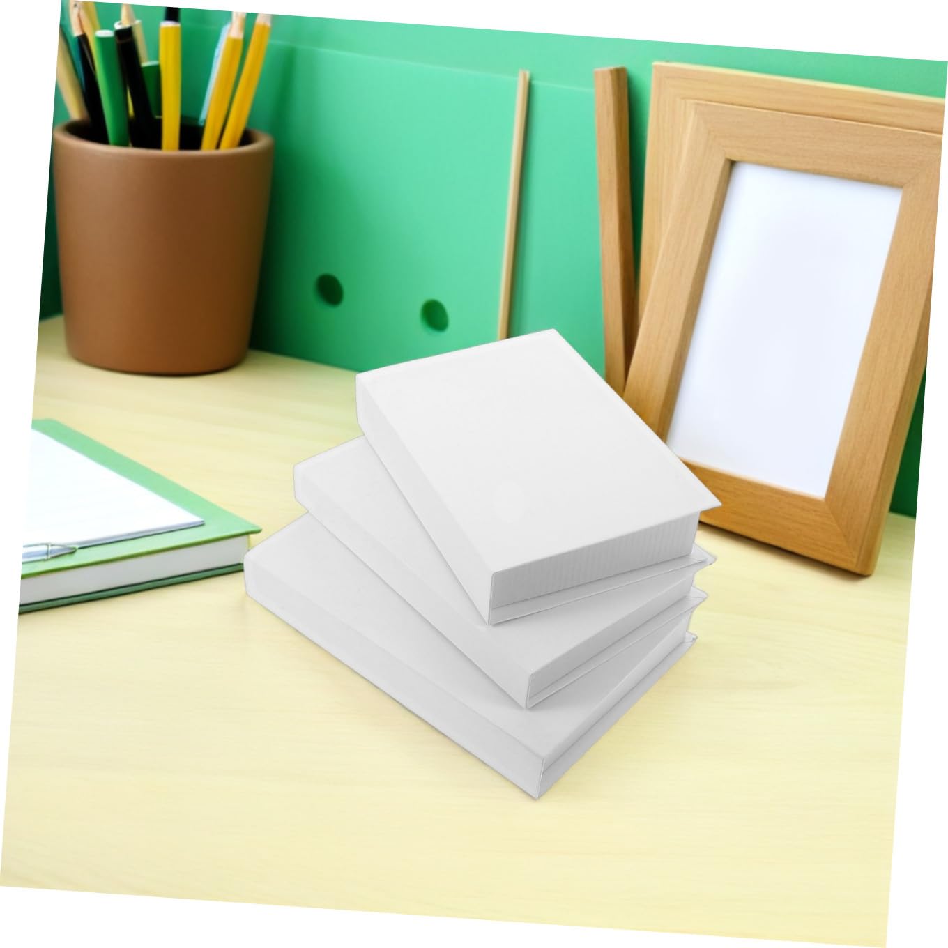 6 Pezzi Libri Finti da Decorazione Simulazione Copertina Rigida Senza Testo Accessori Decorativi Impilabili per Tavolo da Caffè Mensola Stile Country Chic per Esposizioni e