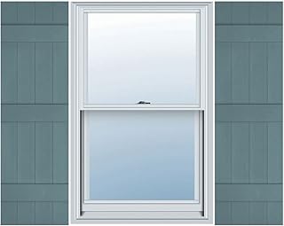 Ekena Millwork 14″W x 75″H Lifetime Vinyl, TailorMade Four Board Joined (3 Batten), Board-n-Batten Shutters, w/Shutter-Loks (Per Pair), Wedgewood Blue