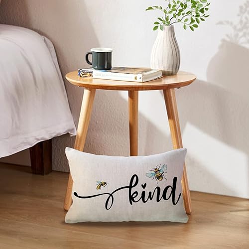 Miniatura 2 de ULOVE LOVE YOURSELF Bee Kind - Fundas de almohada lumbar, 12 x 20 pulgadas, diseño de abejas de abejas de abejas, primaveraverano, fundas de cojín