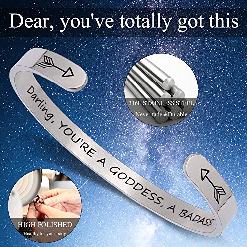 Btysun Bracelets for Women Mothers Day Bracelet Gifts from Daughter Inspirational Gifts for Women Graduation Gifts for Her Motivational Birthday Cuff Bangle Friendship Personalized Mantra Jewelry…