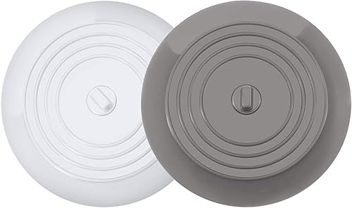 VIGOR PATH Juego de 2 tapones de silicona para bañera Tapones de fregadero de 5.9 pulgadas Cubiertas planas de drenaje de bañera, captador de pelo