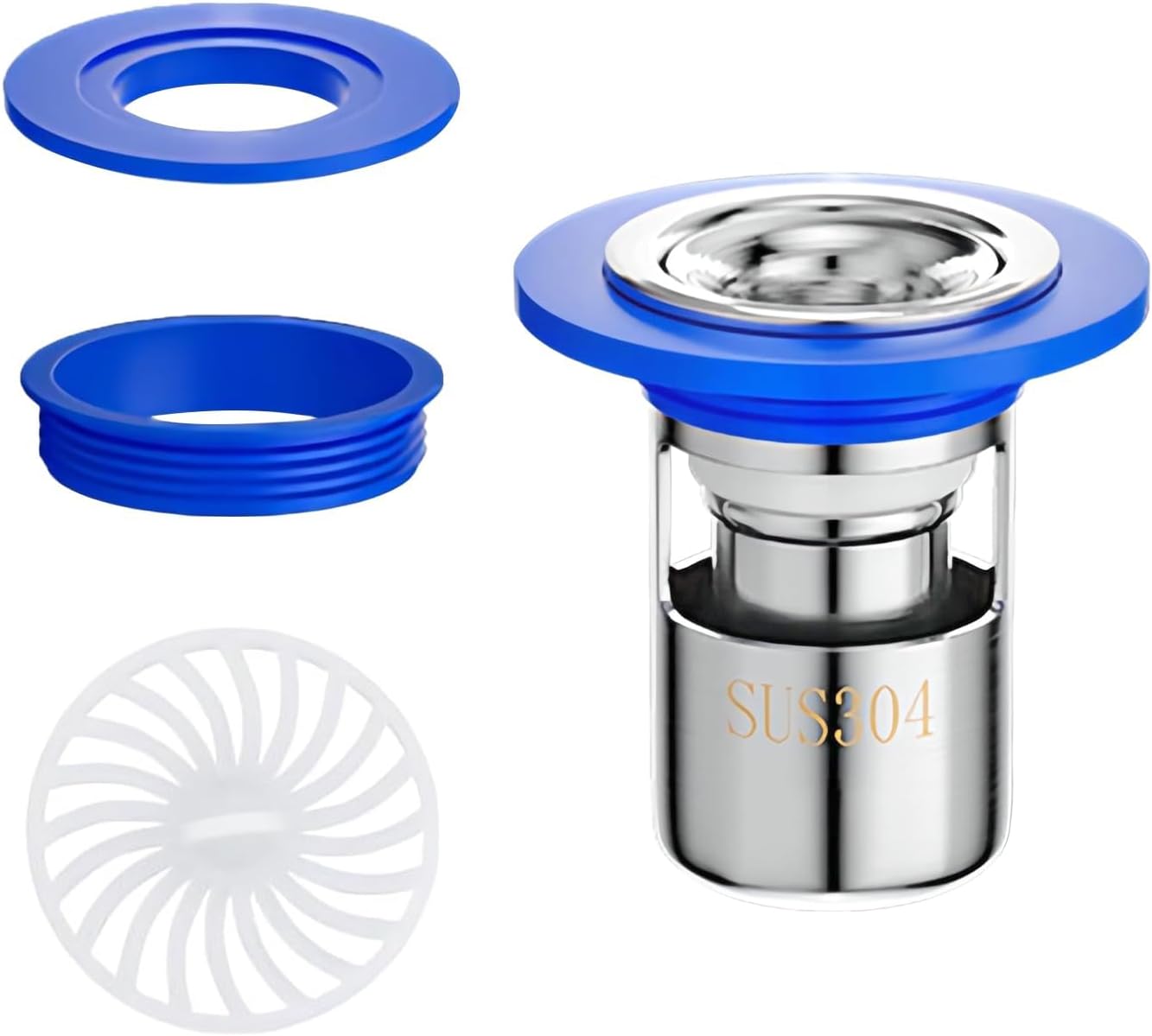 TERRIFI 304 Stainless Steel Odor Proof Floor Drain Core, Sewer Anti-Odor Cover Sealing Ring, Floor Drain Backflow Preventer, Suitable for Kitchen Bathroom(32mm)