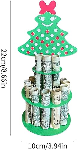 Miniatura 3 de YUUAND Regalo de dinero en efectivo de Navidad, hecho a mano, soporte de dinero de Navidad de madera, árbol de Navidad, alce de nieve, decoración de