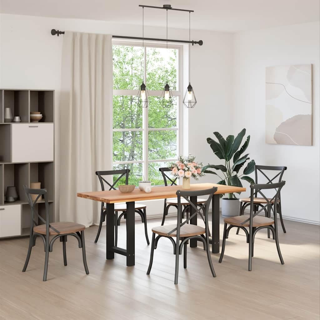 Gambe per tavolo da pranzo nere in acciaio, 2 pezzi, 50 x 72-73 cm