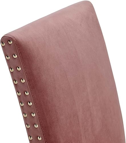 Miniatura 7 de Modway Parcel Performance - Juego de 2 sillas auxiliares de terciopelo para comedor, color rosa polvoriento