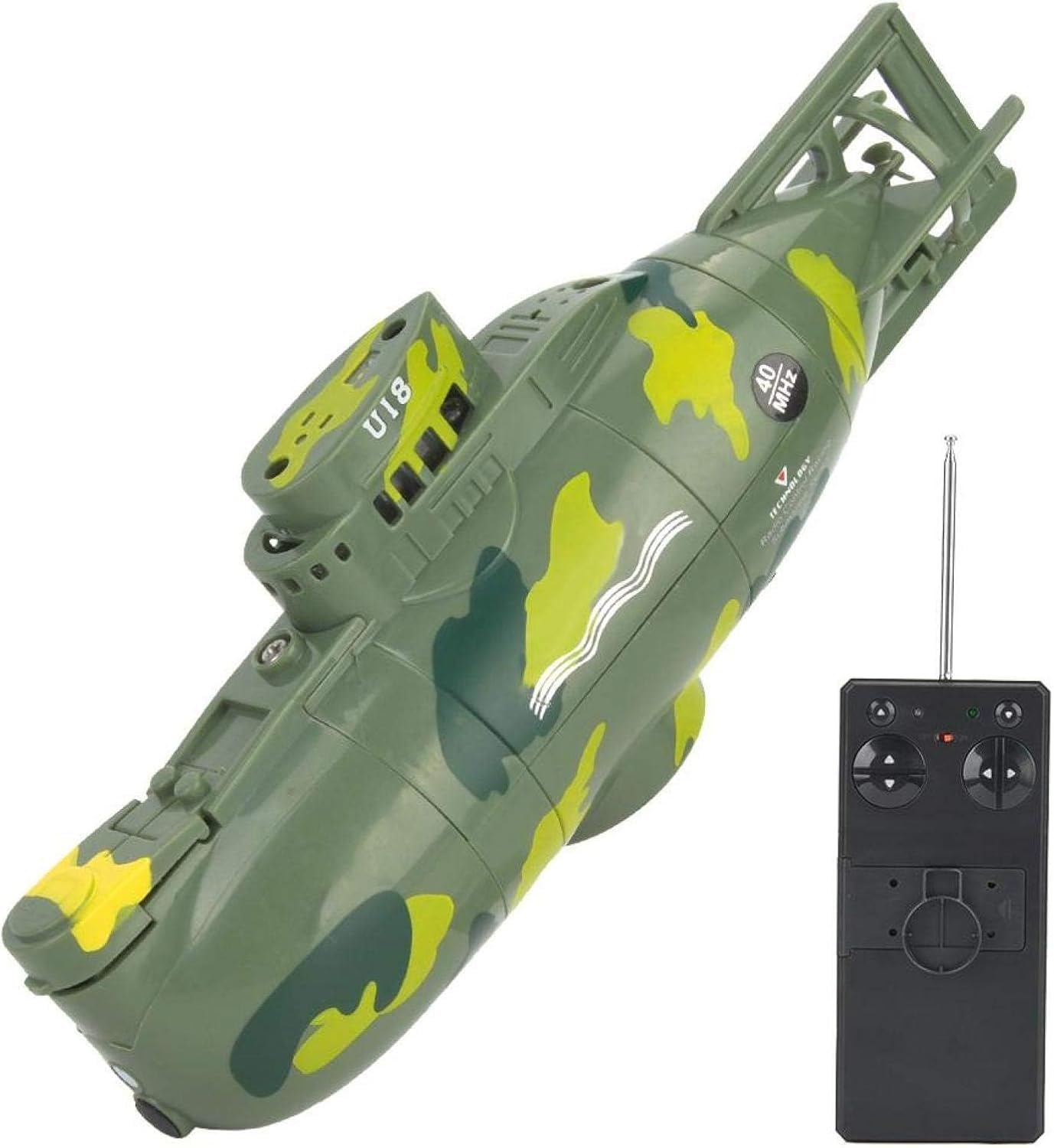 Mini Telecomando Sottomarino Giocattolo, 6 Canali RC Barca con Luci LED | 2.4GHZ Telecomandata Modello di Subacquea,Rotazione a 360°, Elettrico Barca Regalo Compleanno per Bambini dai 6 Anni(Verde)
