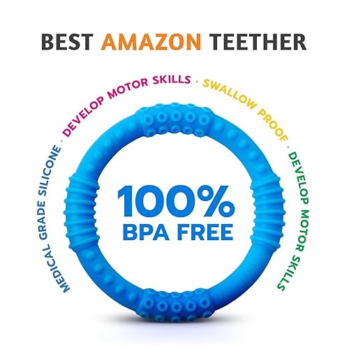 Miniatura 2 de Babynow - Anillos de dentición  Chupetes sensoriales para bebés de 0 a 12 meses, juguete sensorial para masticar, consolador, chupete para bebés,