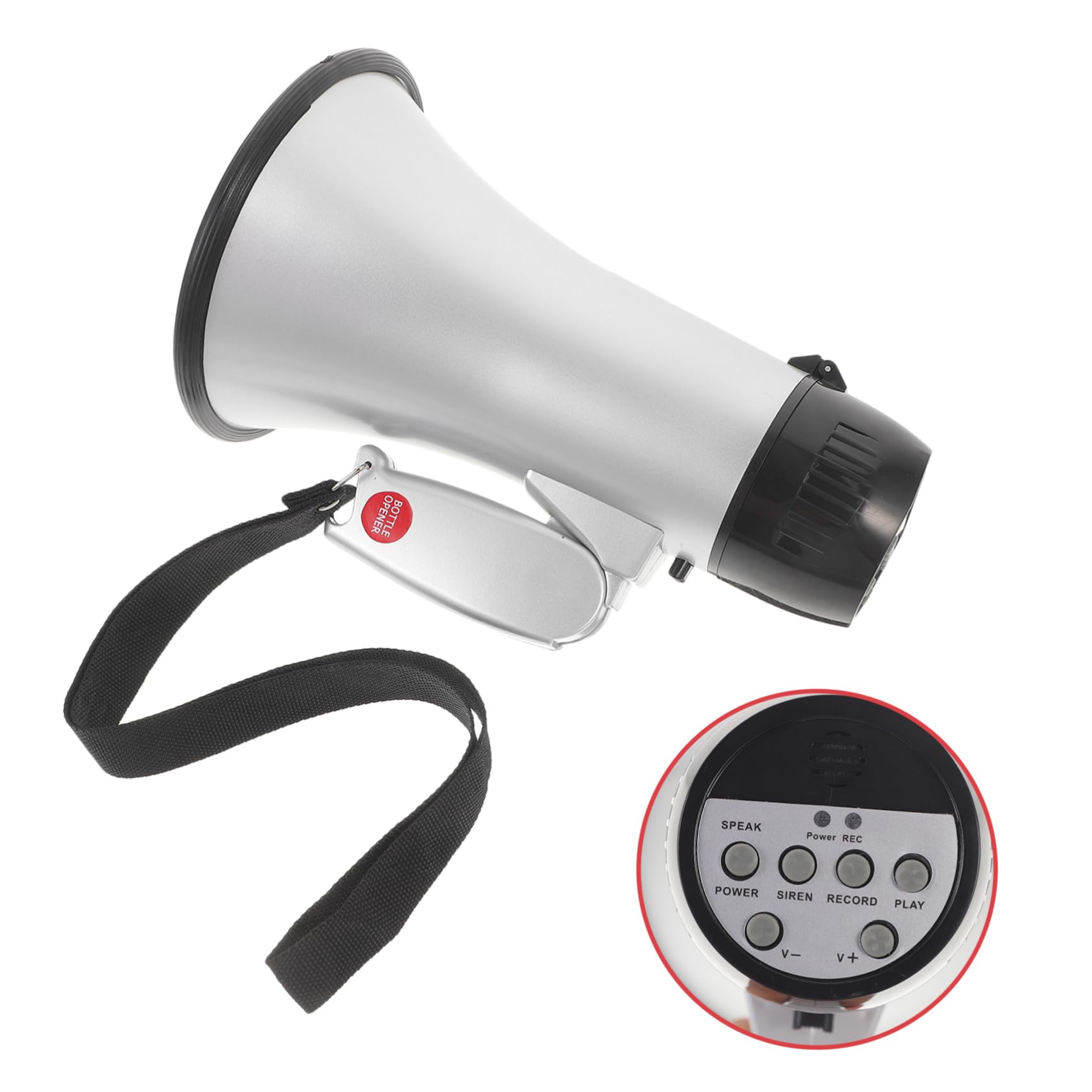 BESPORTBLE Megáfono para Animar Deportes Megáfono De Mano Fuerte Sonido Grabación Personalizada Batería Larga Duración