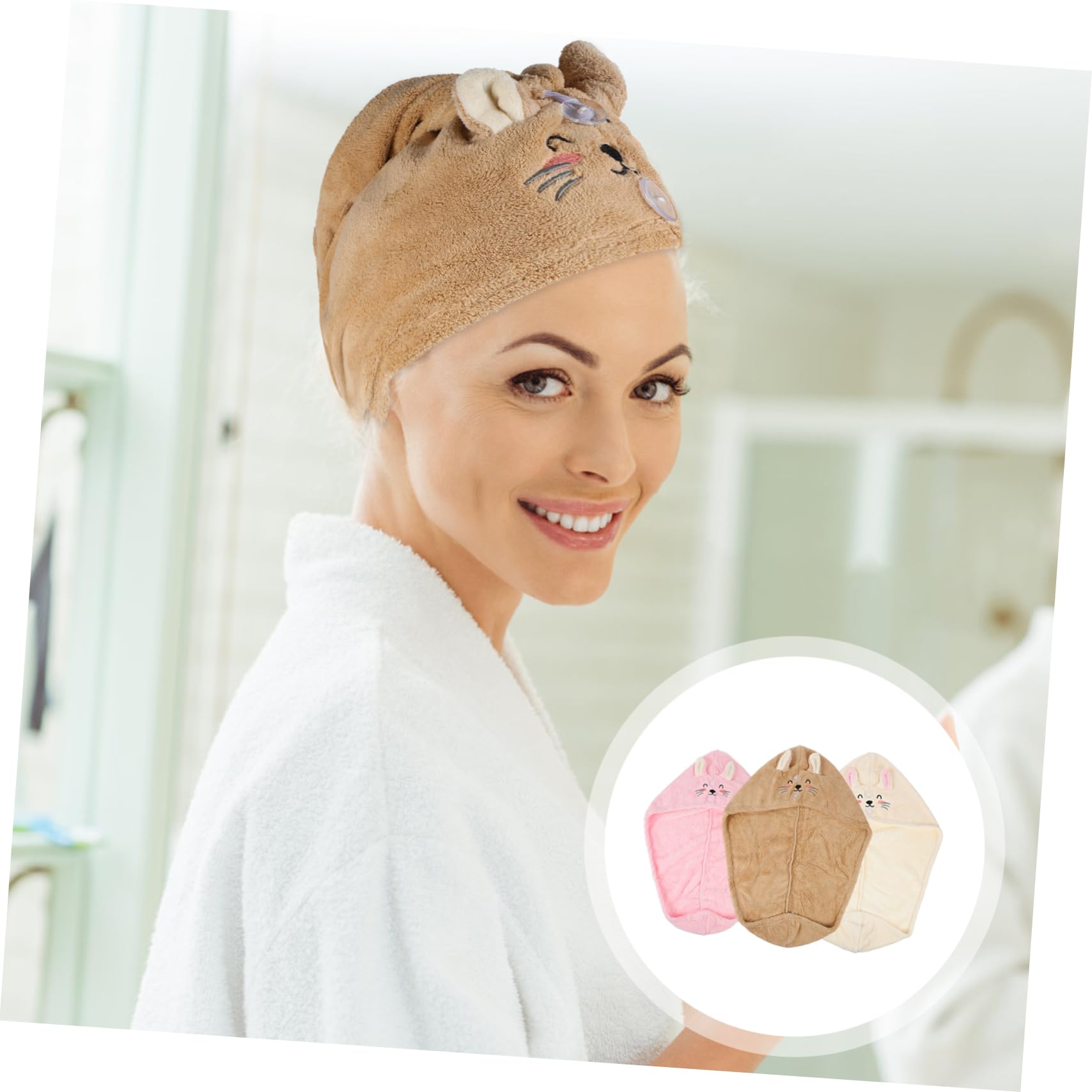 FRCOLOR 6 pezzi di cuffia per capelli asciutti per le donne panno in microfibra per capelli doccia asciugamani asciugamano asciugamano asciugamano delicato cappello asciugacapelli cappello leggero