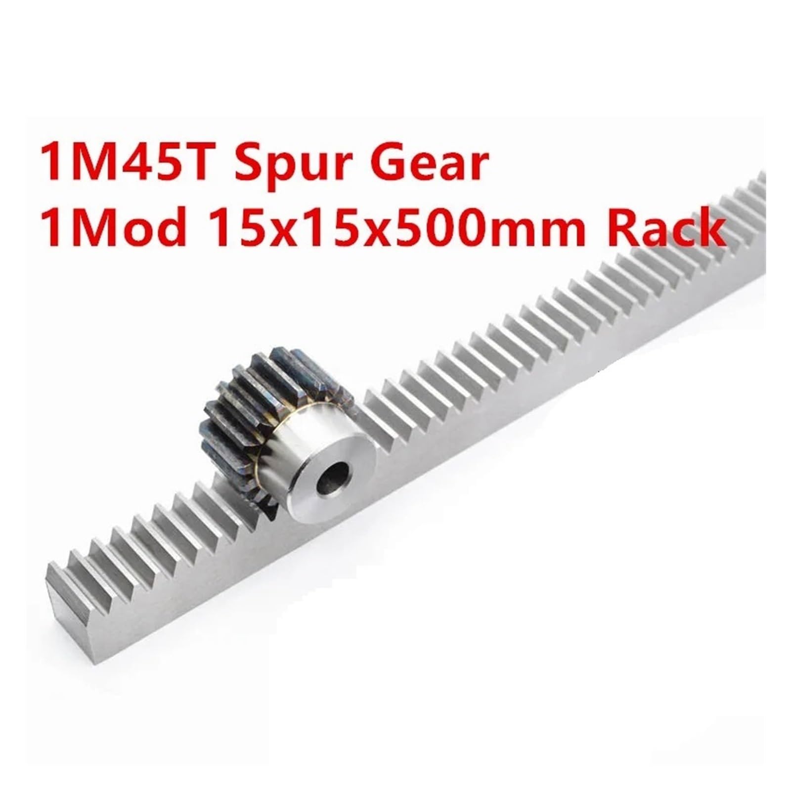 Spur Rack Steel High Precision 1pcs Steel 1Mod Gear Rack 15x15x500mm + 1pcs 1Mod 45 Teeth Pinion Bore Hole Bore 10/12mm Metal Gear for Industrial Applications(12mm Hole Gear1Reack)