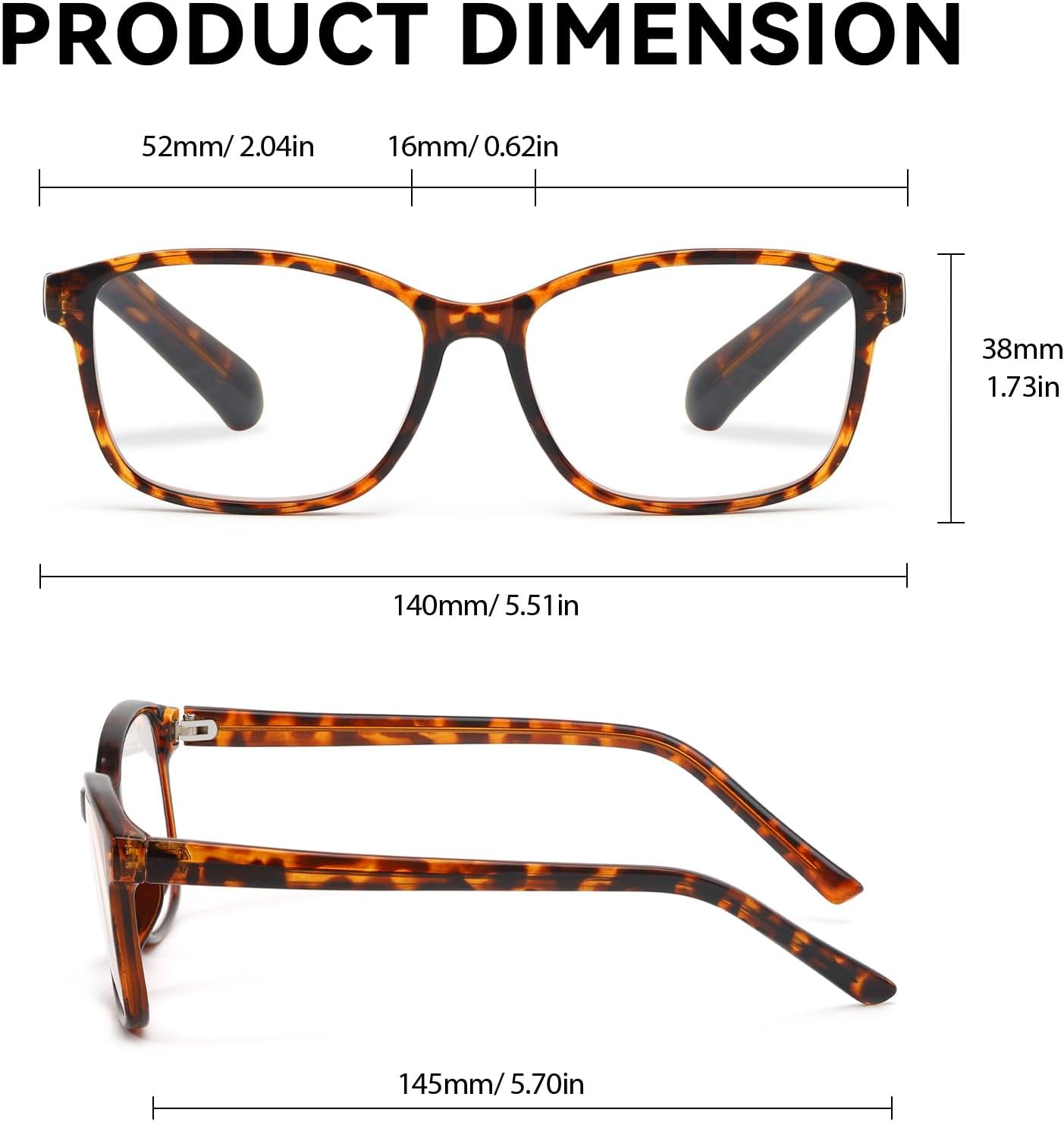 VIEWBETTER Natural Crystal Stone Reading Glasses with Clear Real Glass Smoky Quartz Lenses UV Protection Scratch Resistant - Image 3